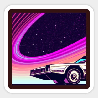 Retro Futuristic Car Sticker